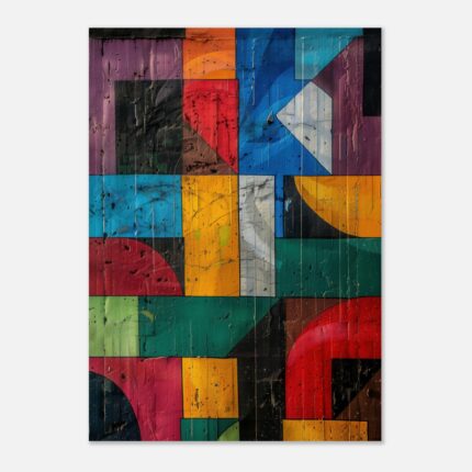 modernism poster art geometric cubism colors intertwining on your wall