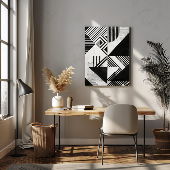 Geometric Poster Modernism in Home Office