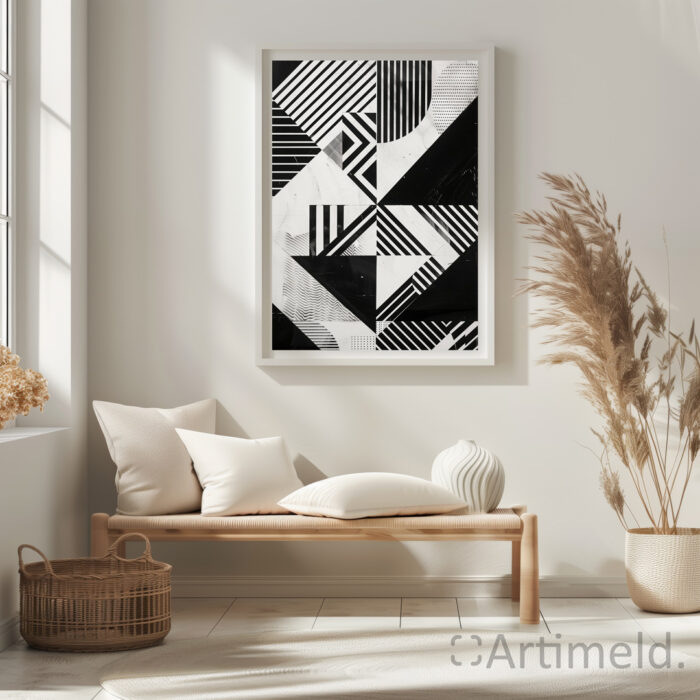 Black and White Poster Modernism in Living Room 6