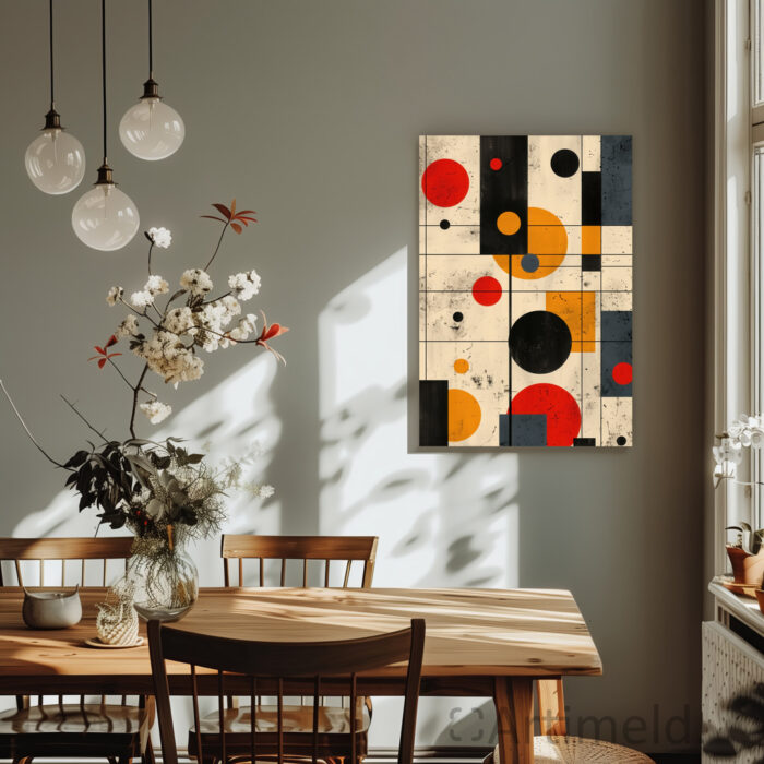 Modernism Poster Art - Colorful Minimalistic Bauhaus Style Prints for Dining Room